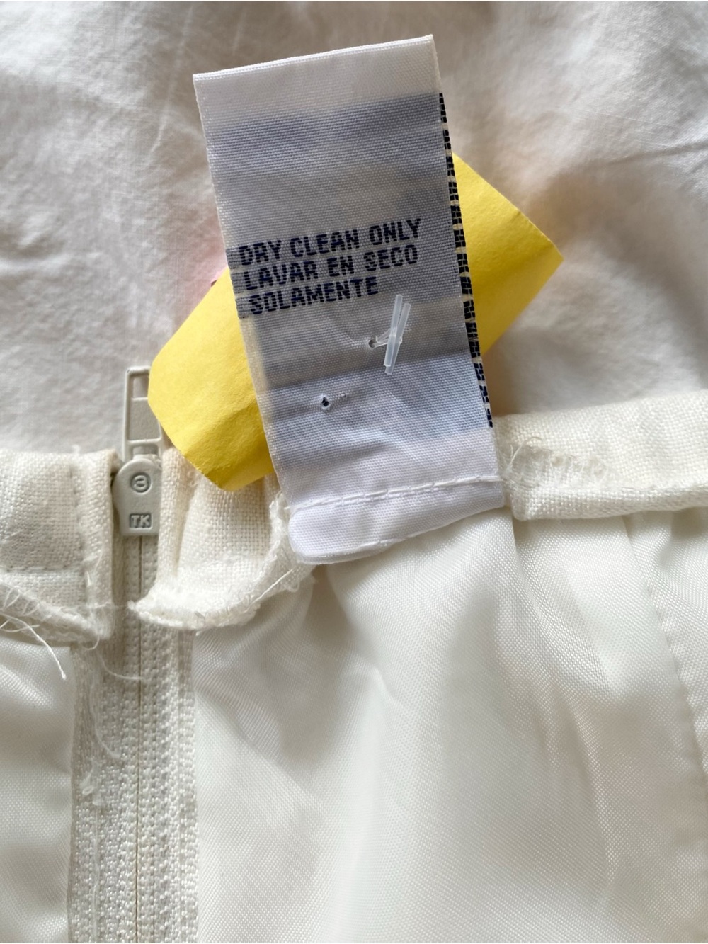 Vintage 90s White Linen Blend High Rise Straight Leg Pants Modern Small - Picture 7 of 12
